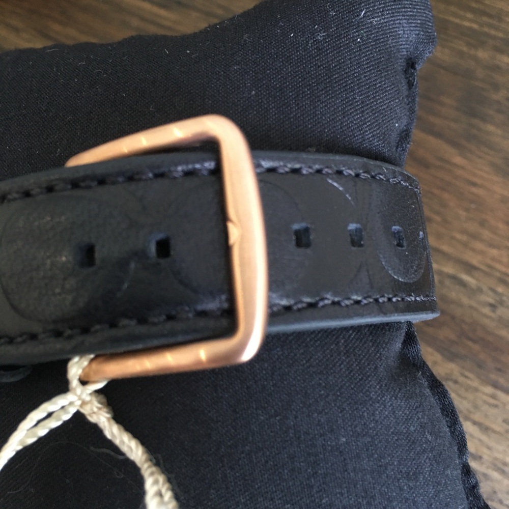 🆕 Coach Black Leather Band Rose Gold Watch - Picture 5 of 9